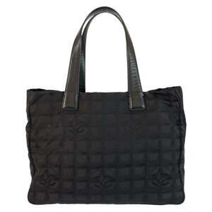 CHANEL New Travel Line Black Nylon and Leather Tote Bag Shoulder for Women